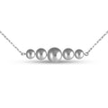 Sterling Silver Necklace | Beaded Bar Modern