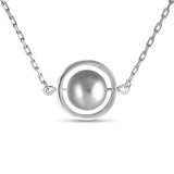 Minimalist 925 Sterling Silver Necklace with Single Bead 1567N