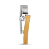Elegant Sterling Silver Pendant with Gold Accent & White CZ 1639P