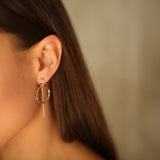 Pendientes de moissanita para mujer | Plata de ley 925 con baño de oro de 18 quilates | Diseño conmovedor