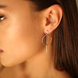 Pendientes de moissanita para mujer | Plata de ley 925 con baño de oro de 18 quilates | Diseño conmovedor