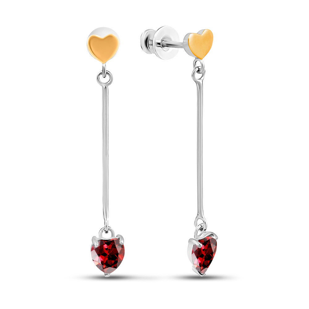 Garnet Earrings | Garnet Elegant | Sterling Silver