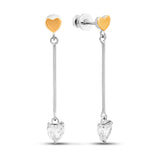 Pendientes de moissanita para mujer | Plata de ley 925 con baño de oro de 18 quilates | Diseño conmovedor