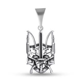 Sleek Modern Ukrainian Trident and Sword Silver Pendant 925 1905P