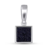 Classic Silver Pendant with Unique Cairo Night Stone 925 1947P