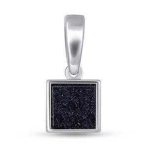 Sterling Silver Pendant Starry Night Square, sterling silver