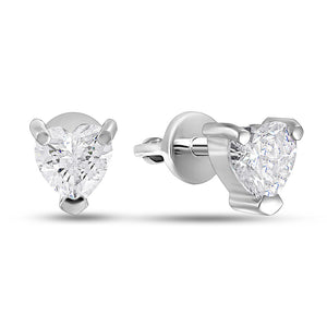 Cubic Zirconia Stud Earrings Minimalist Classic, sterling silver