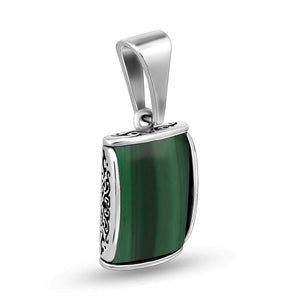 Malachite Pendant, sterling silver
