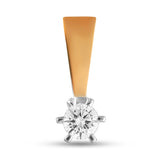 Modern Sterling Silver Pendant Featuring Solid Gold Accent & White CZ 2017P