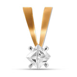 Contemporary Sterling Silver Pendant with Solid Gold Accent & White CZ 2018P
