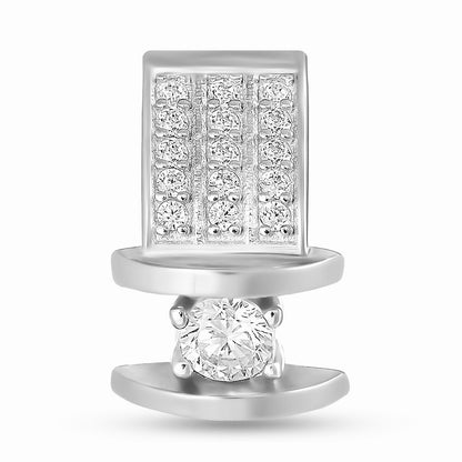 Sterling Silver Pendant | Floating Solitaire Silver