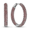Cubic Zirconia Earrings | Ruby Toned Refined | Sterling Silver