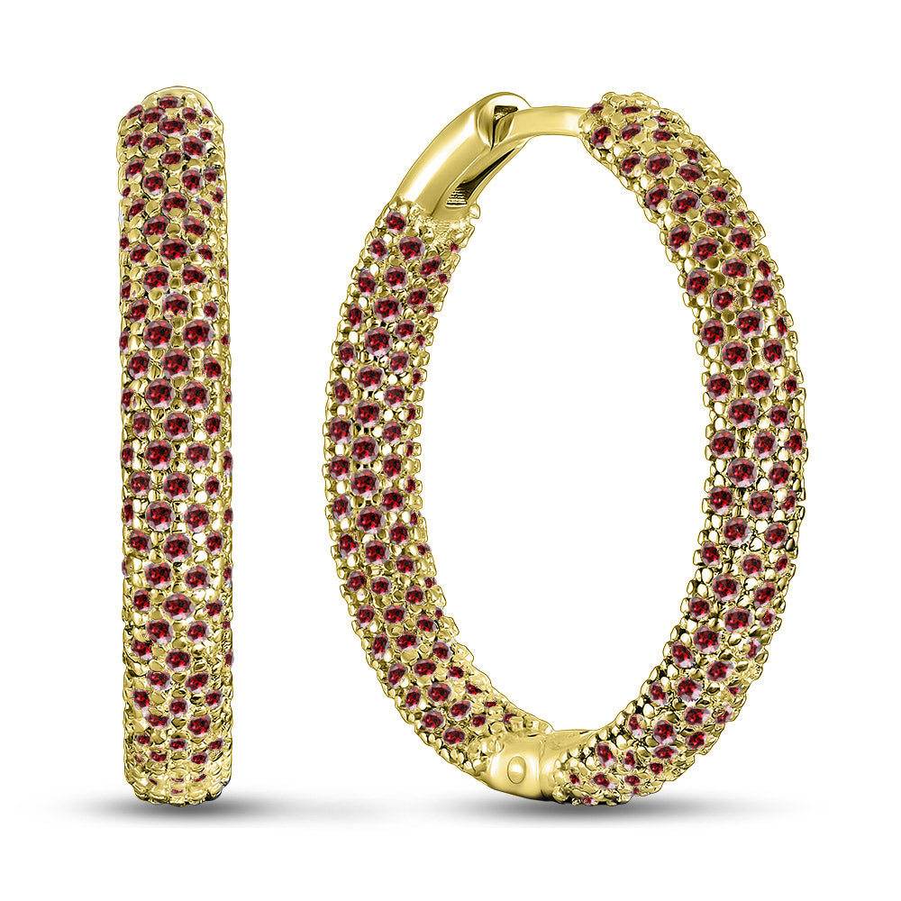 14K Gold Plated Earrings | Ruby Elegant | Sterling Silver