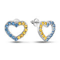 Pendientes de moissanita para mujer | Plata de ley 925 con baño de oro de 18 quilates | Diseño conmovedor
