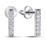 Minimalist 925 Silver Stud Earrings with White CZ 2130E