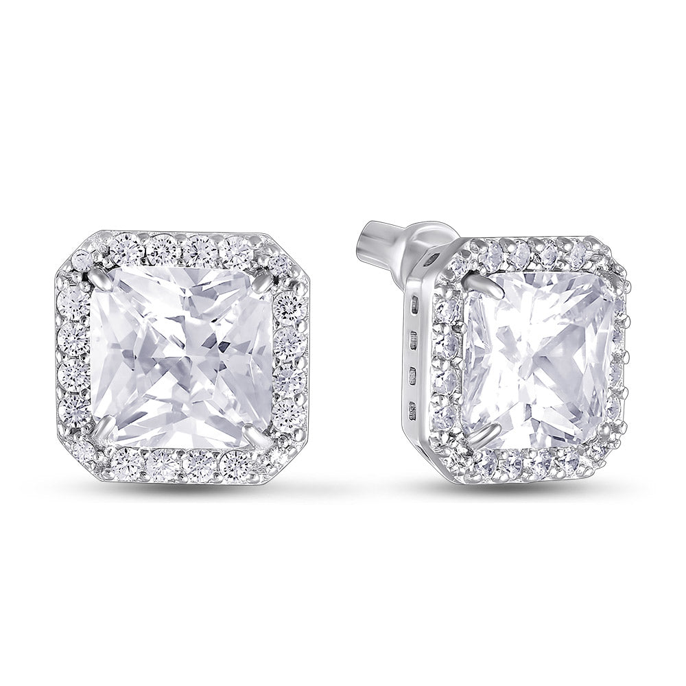 Cubic Zirconia Stud Earrings | Classic | Sterling Silver