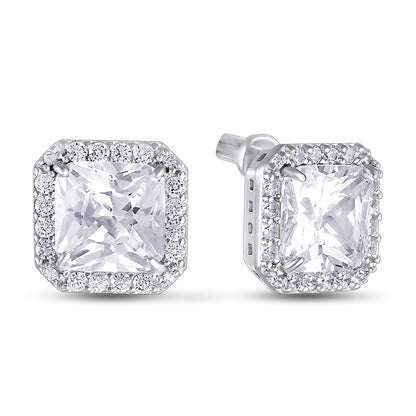 Cubic Zirconia Stud Earrings | Classic | Sterling Silver