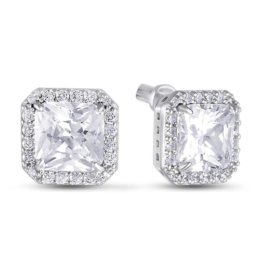 Cubic Zirconia Stud Earrings | Classic | Sterling Silver