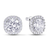 Pendientes de moissanita para mujer | Plata de ley 925 con baño de oro de 18 quilates | Diseño conmovedor