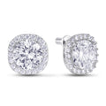 Sterling Silver Stud Earrings | White CZ Modern