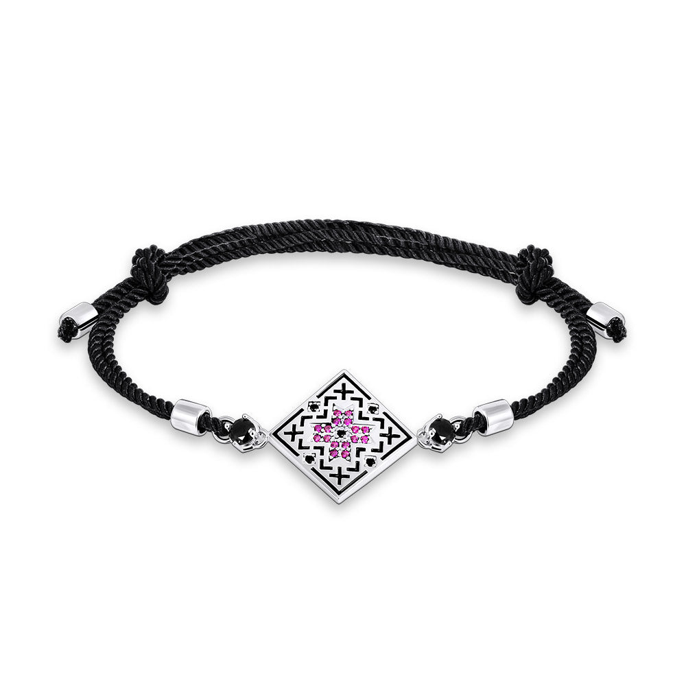 Enamel Bracelet | Black Enamel Elegant | Sterling Silver