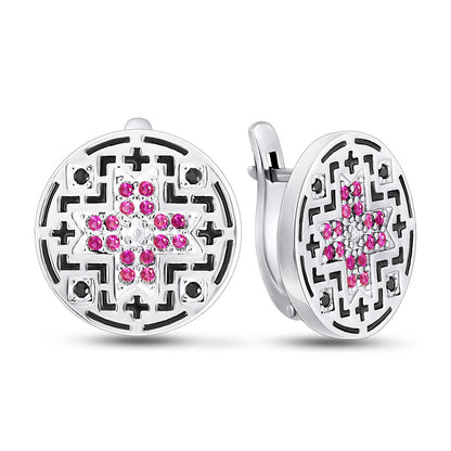 Enamel Drop Earrings | Black Enamel Timeless | Sterling Silver