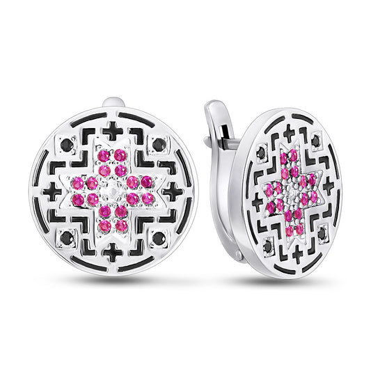 Enamel Drop Earrings | Black Enamel Timeless | Sterling Silver