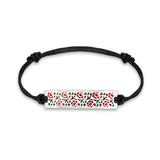 Women's Stylish 925 Silver Bracelet with Red and Black Enamel 2192BR