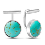 925 Silver Earrings with Green Turquoise Stone 2194E