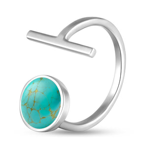 Turquoise Ring Minimalist, sterling silver