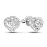 Minimalist 925 Silver Stud Earrings with White CZ 2210E