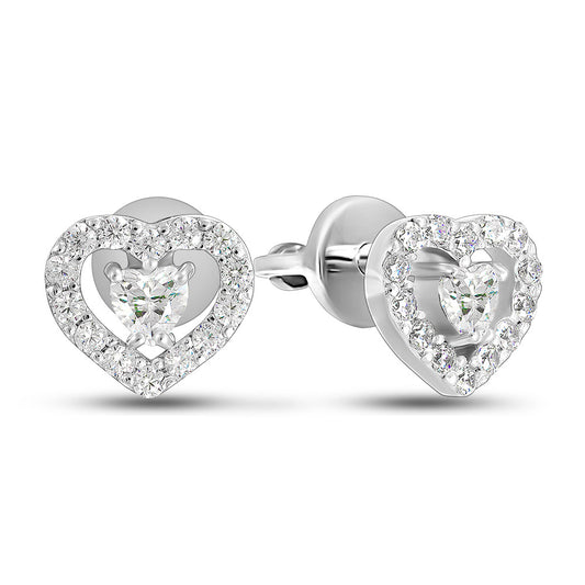 Cubic Zirconia Stud Earrings | Minimalist | Sterling Silver