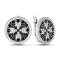 Two-Tone Earrings | White CZ Two Tone | Sterling Silver