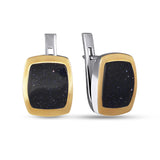 Elegant Solid Gold 925 Silver Earrings with Night of Cairo 255/1E