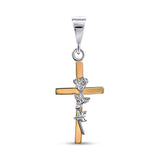 Elegant Pendant in Solid Gold Layered Sterling Silver 338P