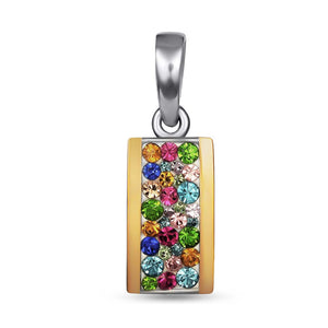 14K Gold Bonded Pendant Confetti Tag, sterling silver