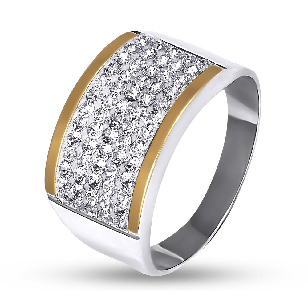 Two-Tone Ring | Stackable | Sterling Silver