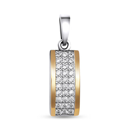 14K Gold Bonded Pendant | Crystal Rails Tag | Sterling Silver