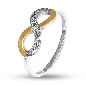 14K Gold Bonded Ring Infinity Twist, sterling silver