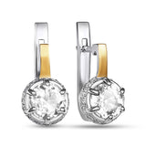 Pendientes de moissanita para mujer | Plata de ley 925 con baño de oro de 18 quilates | Diseño conmovedor