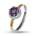 Topaz Ring | Halo | Sterling Silver