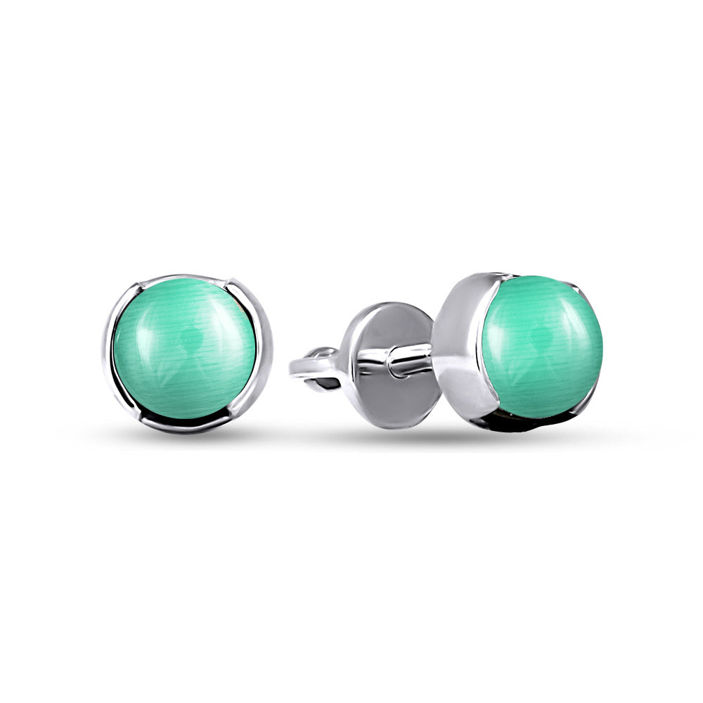 Turquoise Earrings | Turquoise Ulexite Minimalist | Sterling Silver