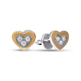 Pendientes de moissanita para mujer | Plata de ley 925 con baño de oro de 18 quilates | Diseño conmovedor
