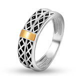 Two-Tone Sterling Silver & Gold Stackable Ring for Women 825R