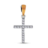 Faith-Inspired Pendant in Solid Gold over Silver with White Zirconia 889P