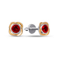 Garnet Stud Earrings | Sterling Silver