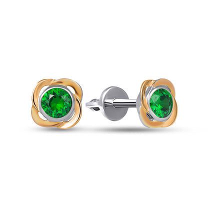 Pendientes de moissanita para mujer | Plata de ley 925 con baño de oro de 18 quilates | Diseño conmovedor