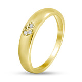 Elegant 925 Silver Ring with Gold Finish and White CZ 2003LR