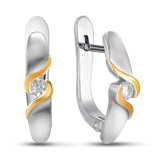 Pendientes de moissanita para mujer | Plata de ley 925 con baño de oro de 18 quilates | Diseño conmovedor