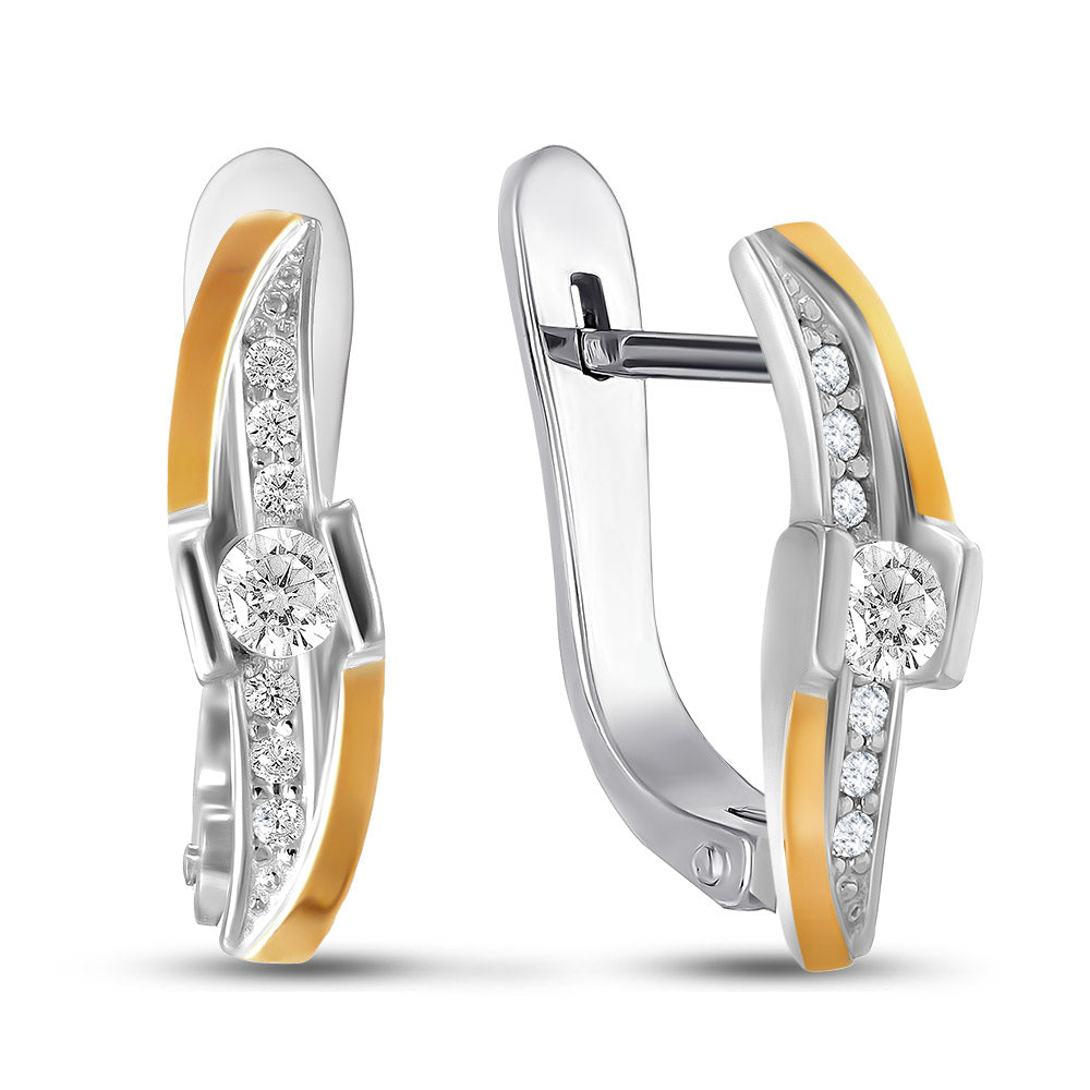 14K Gold Plated Earrings | Sparkling Elegant | Sterling Silver